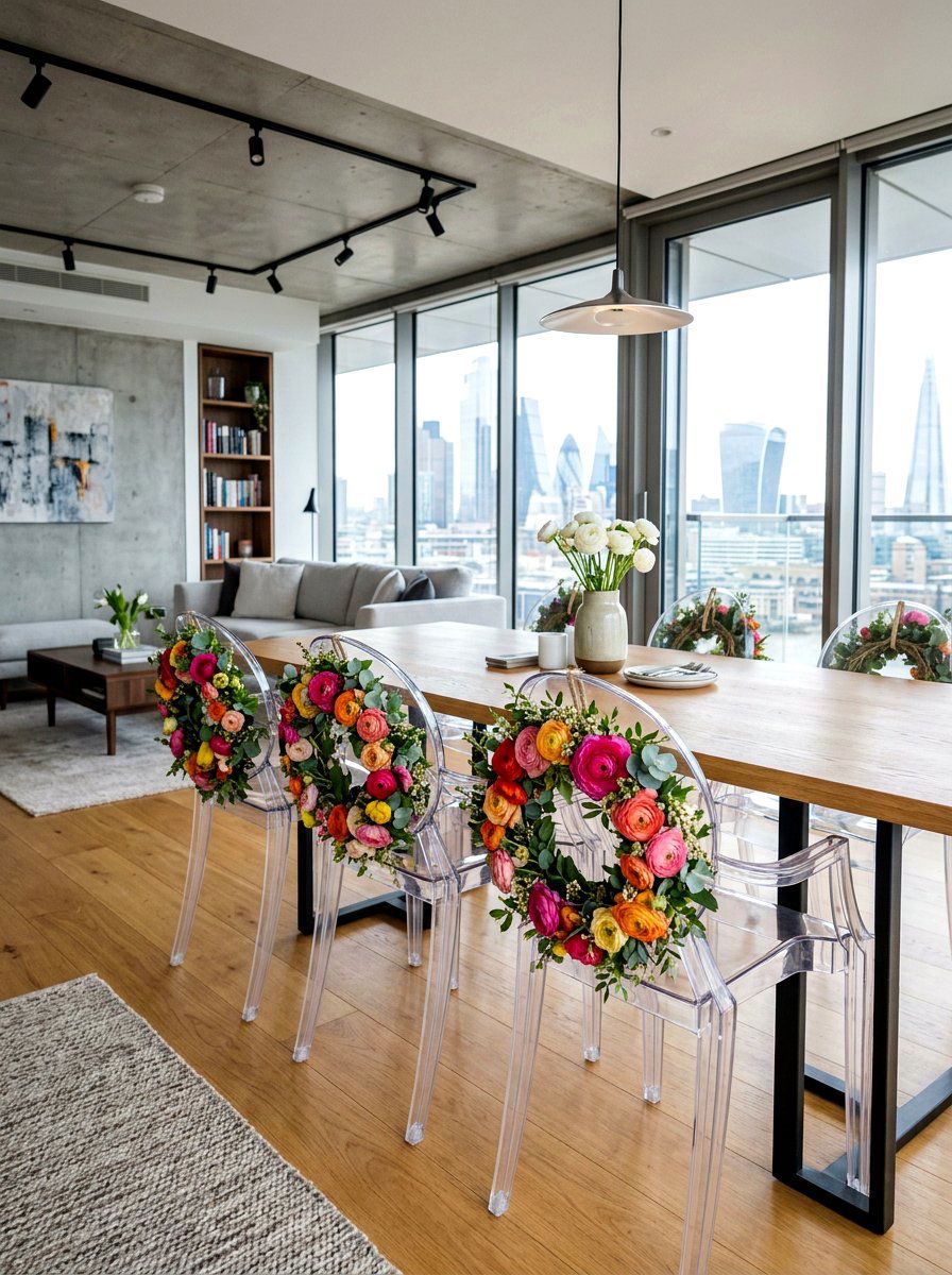 Ranunculus Chair Wreath - 25 Spring Chair Back Wreath Ideas