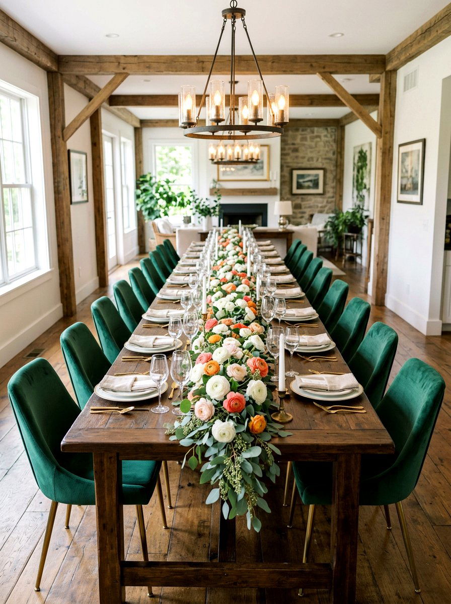 Ranunculus Eucalyptus Dining Table - 25 Spring Ranunculus Arrangement Ideas