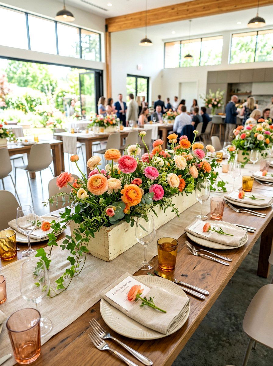 Ranunculus Floral Box - 25 Spring Wedding Centerpiece Ideas