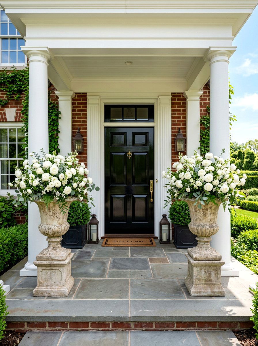 Ranunculus Front Porch Urn - 25 Spring Ranunculus Planter Ideas