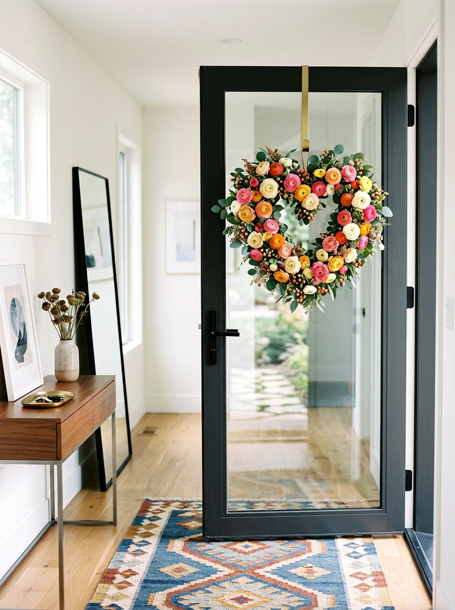 Ranunculus Heart Wreath - 25 Spring Heart Wreath Ideas