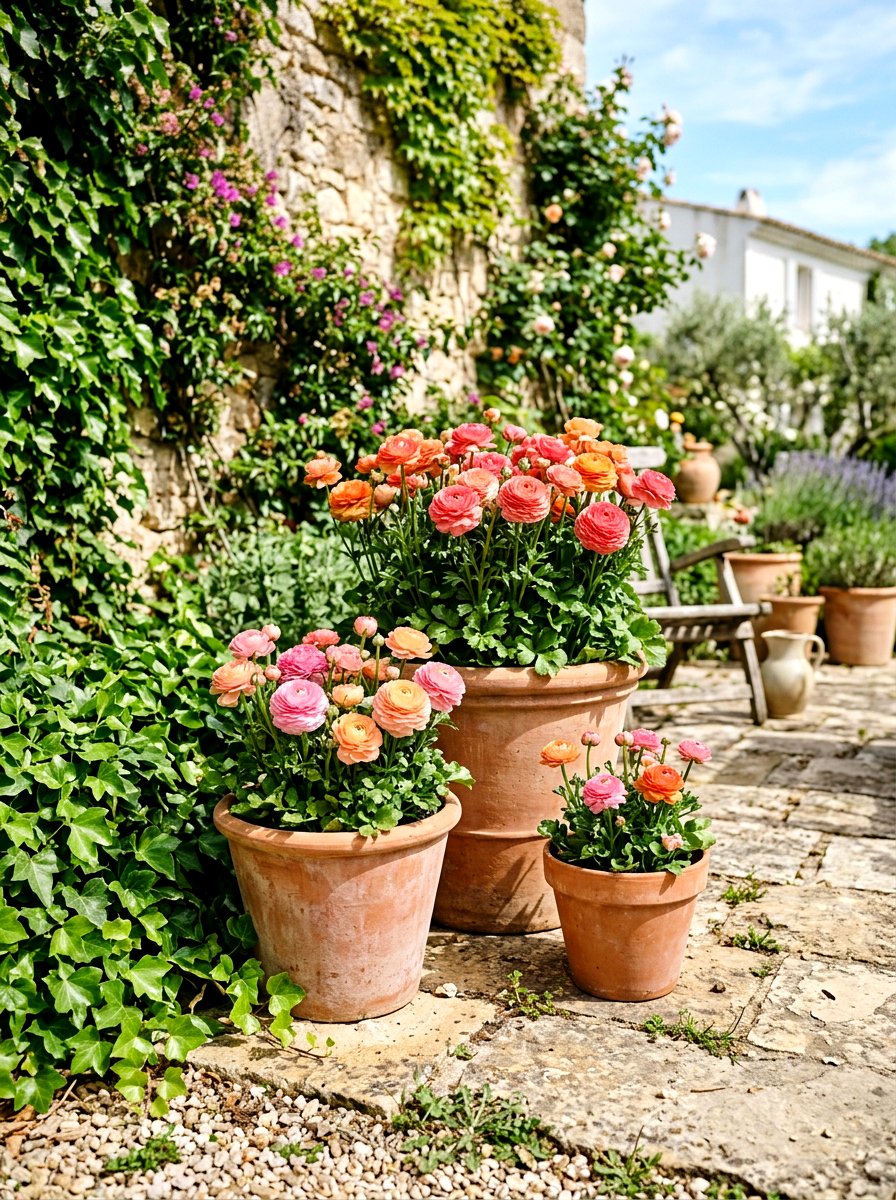 Ranunculus Terracotta Pot - 25 Spring Ranunculus Planter Ideas