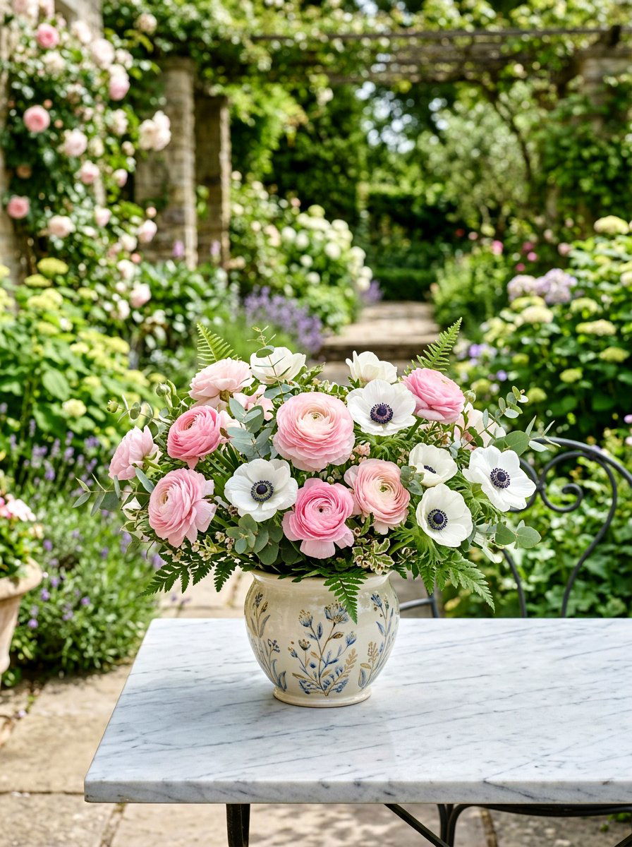 Ranunculus and Anemone - 25 Spring Flower Pot Ideas