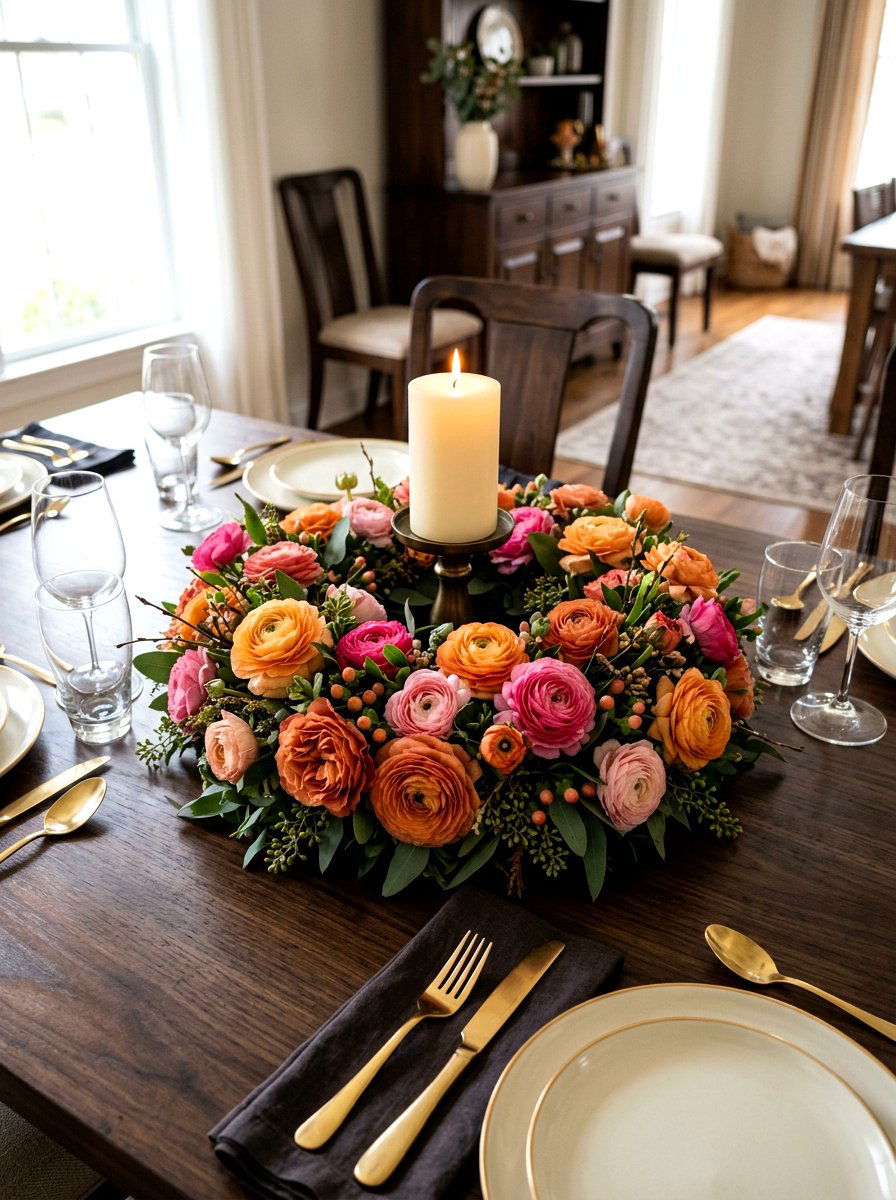 Ranunculus candle ring - 25 Spring Candle Ring Ideas