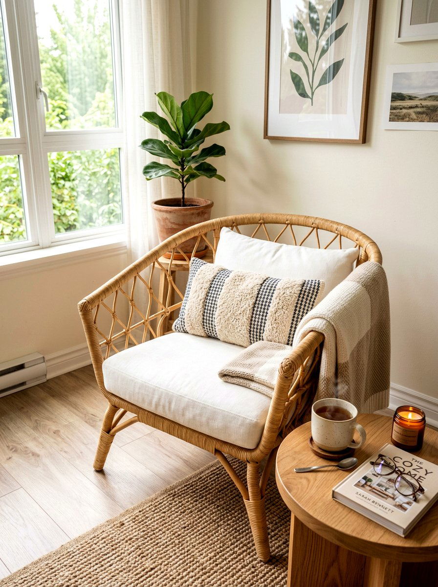 Rattan Accent Chair - 25 Spring Condo Decor Ideas