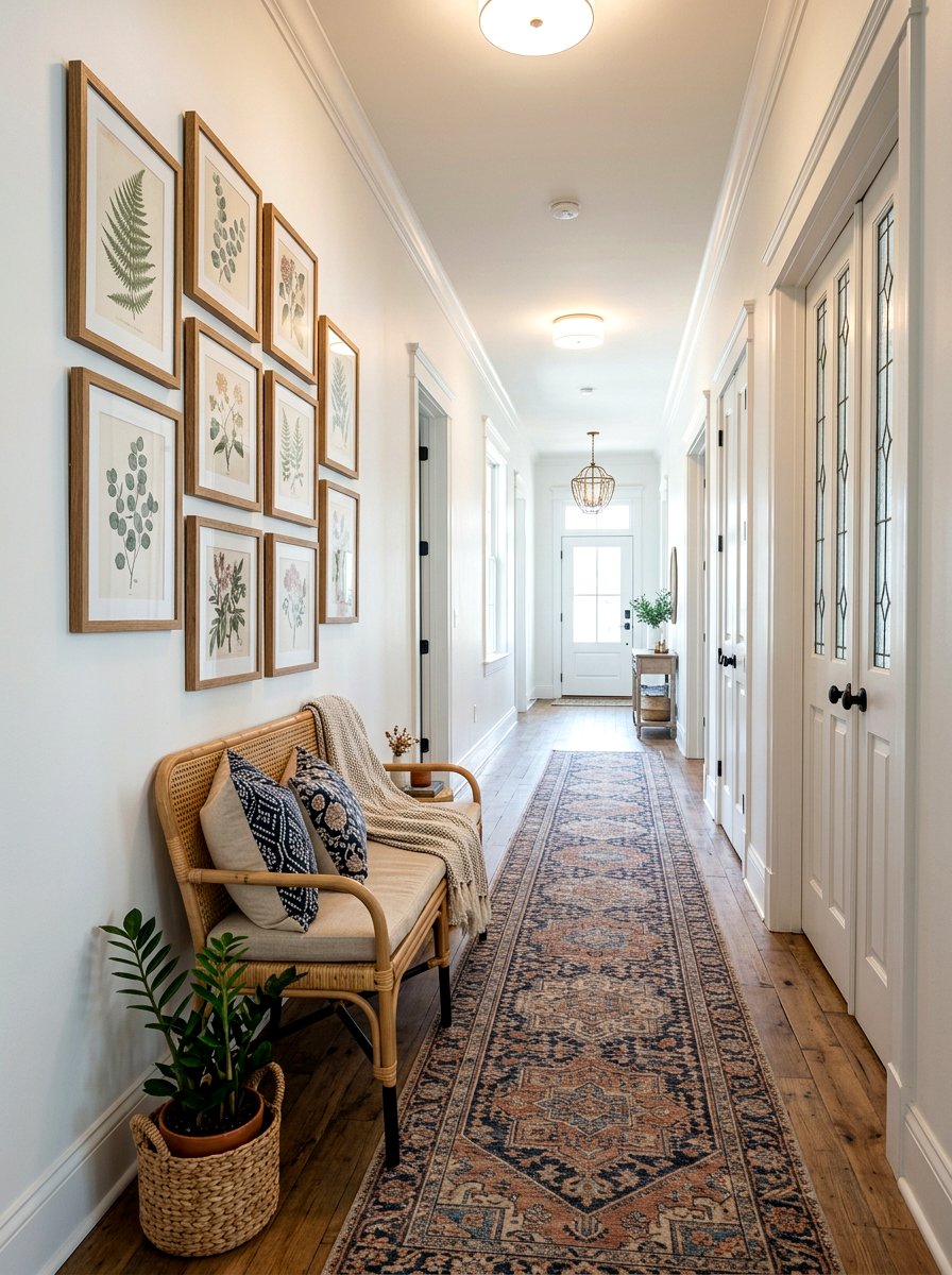 Rattan Bench Hallway - 25 Spring Rattan Decor Ideas
