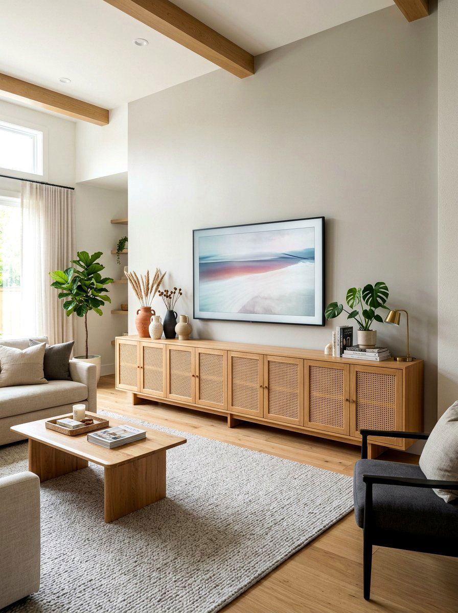 Rattan Cabinet Storage Unit - 25 Spring Rattan Decor Ideas