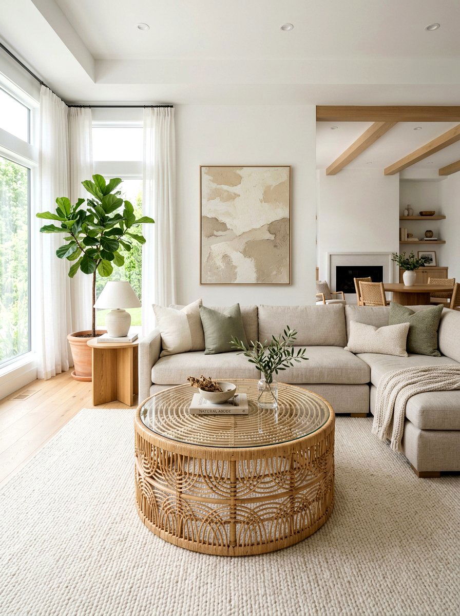 Rattan Coffee Table - 25 Spring Woven Decor Ideas