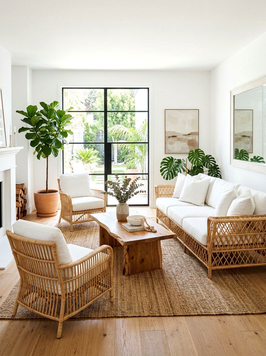 Rattan Furniture Set - 25 Spring Enclosed Porch Decor Ideas