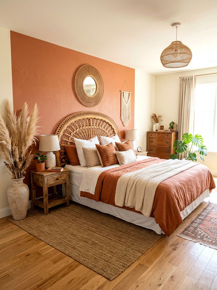 Rattan Headboard - 25 Spring Headboard Decor Ideas