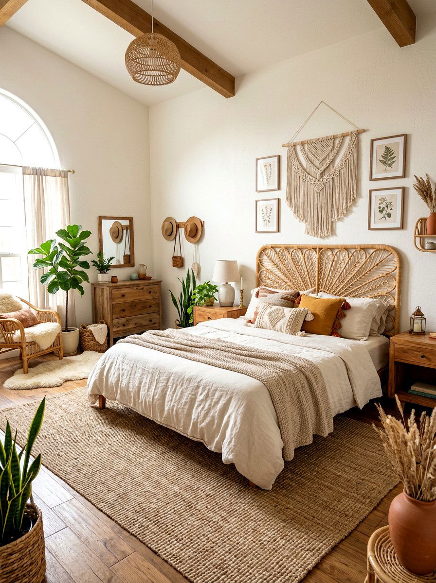Rattan Headboard Decor - 25 Spring Bedroom Decor Ideas