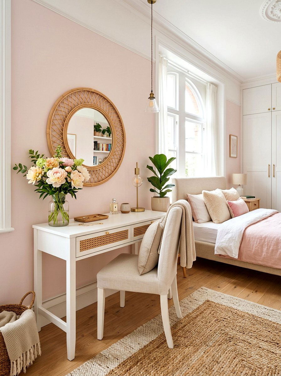 Rattan Mirror Bedroom Vanity - 25 Spring Rattan Decor Ideas
