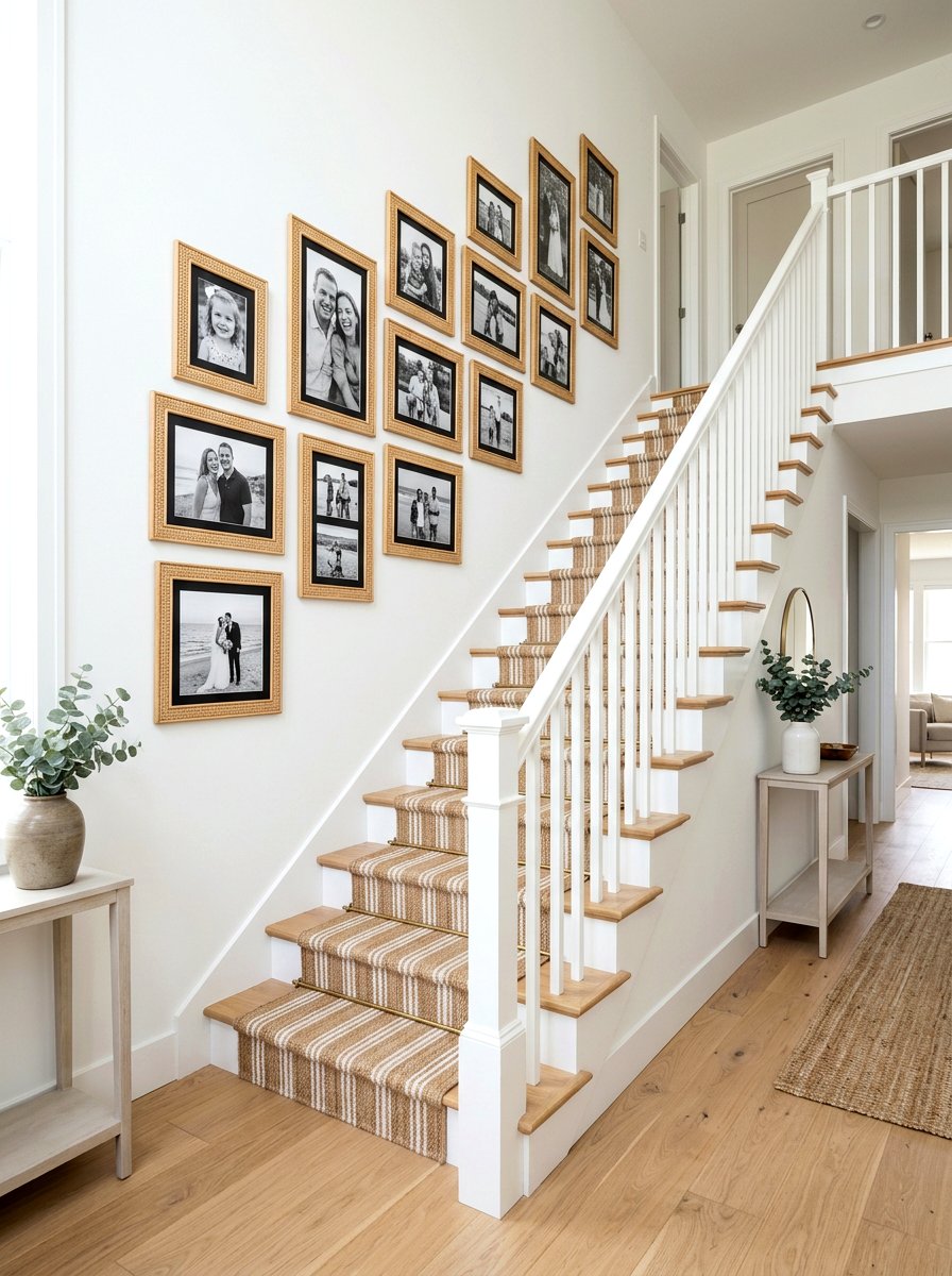 Rattan Picture Frame Gallery Wall - 25 Spring Rattan Decor Ideas