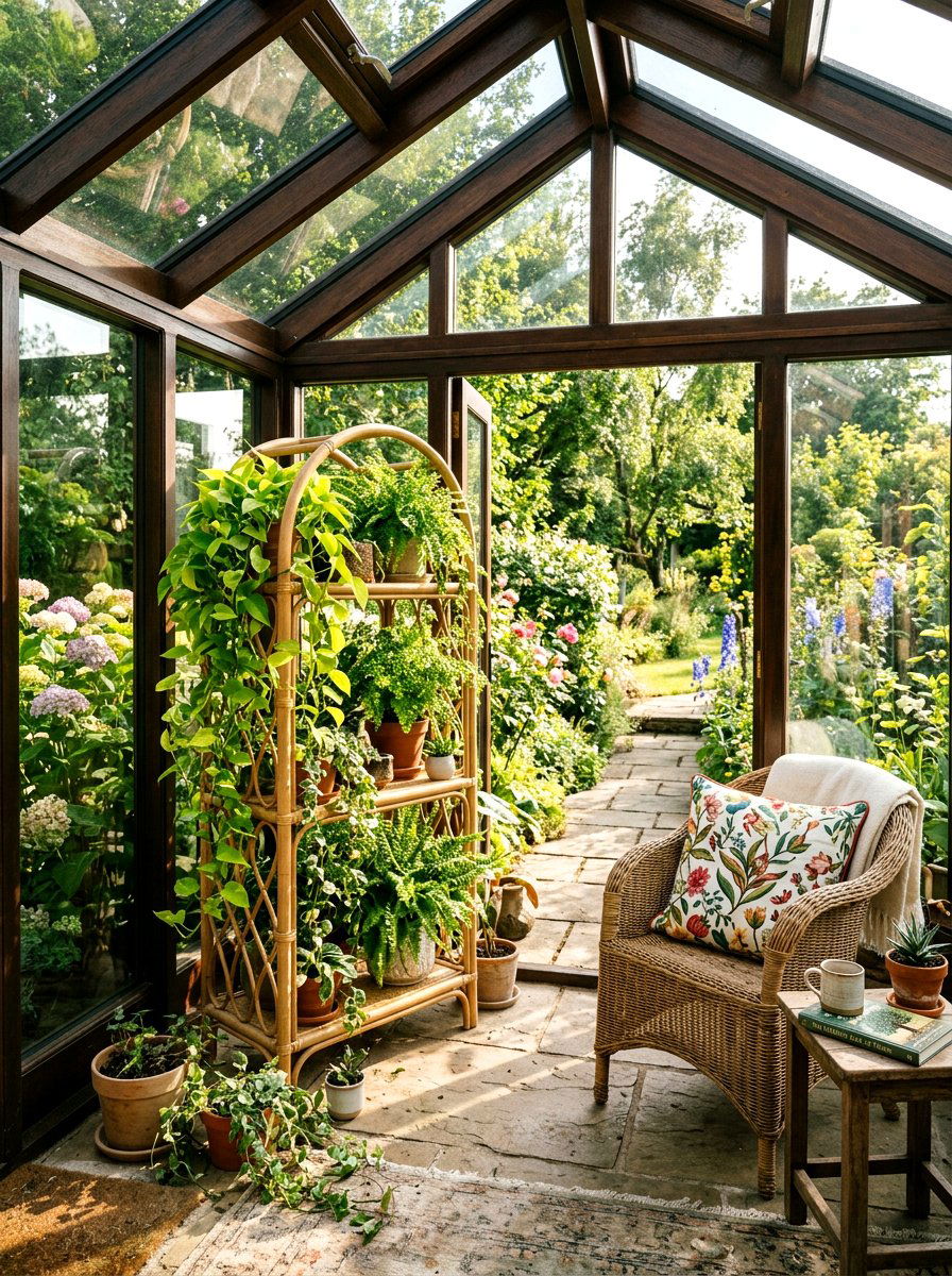 Rattan Plant Stand Sunroom - 25 Spring Rattan Decor Ideas