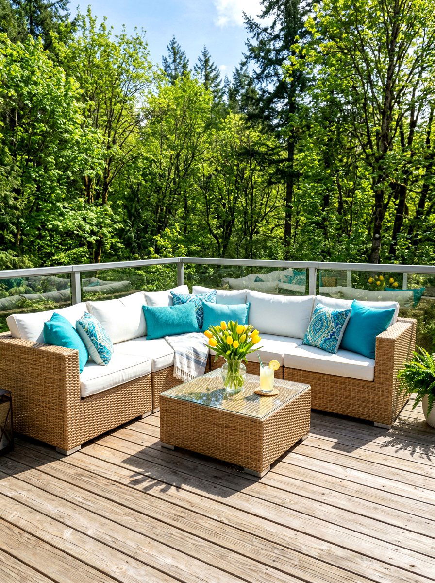 Rattan Sectional Sofa - 25 Spring Backyard Seating Decor Ideas