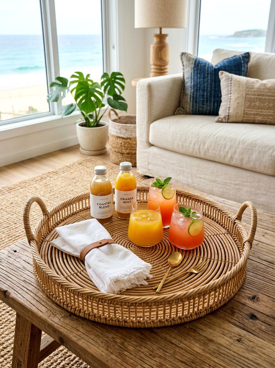 Rattan Serving Tray - 25 Spring Mimosa Bar Decor Ideas