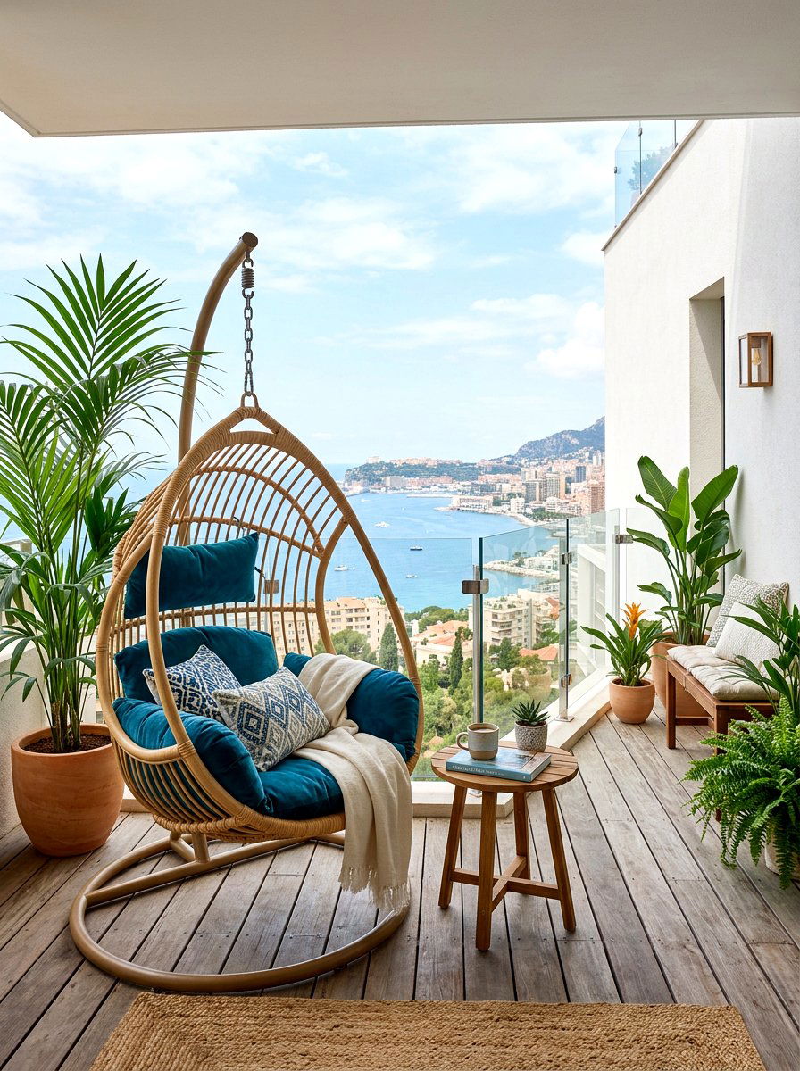 Rattan Swing Chair Balcony - 25 Spring Rattan Decor Ideas