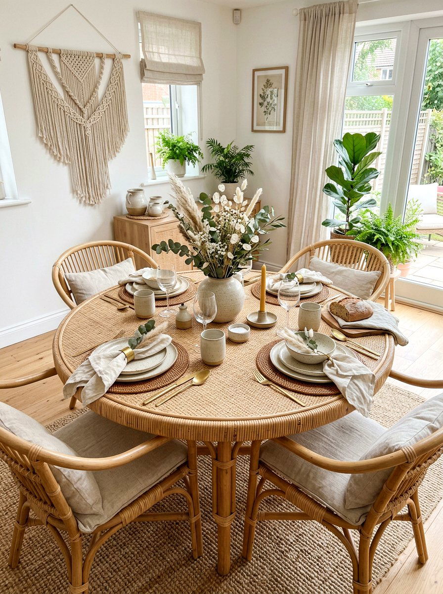 Rattan Table Setting - 25 Spring Luncheon Decor Ideas