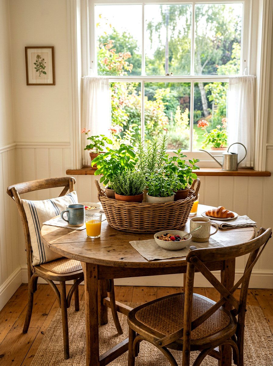 Rattan basket herb garden - 25 Spring Basket Decor Ideas