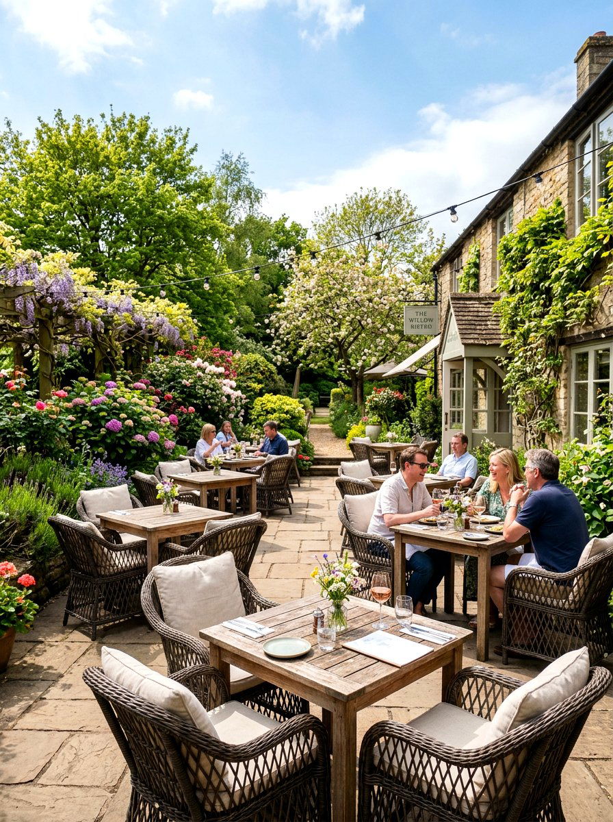 Rattan patio furniture - 25 Spring Restaurant Decor Ideas