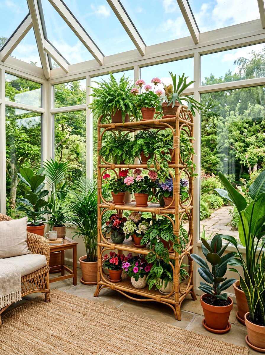 Rattan plant stand - 25 Spring Weaving Decor Ideas