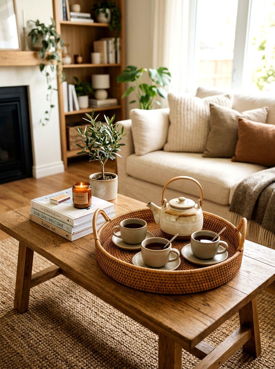 Rattan tray - 25 Spring Weaving Decor Ideas