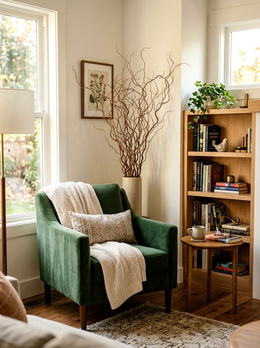 Reading Nook Accent - 25 Spring Curly Willow Branch Ideas