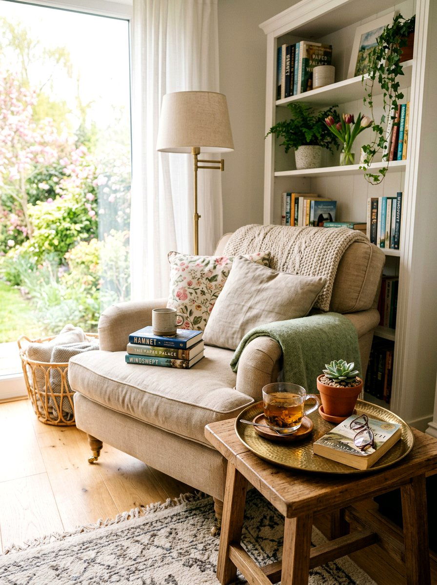 Reading Nook Tray - 25 Spring Metal Tray Decor Ideas