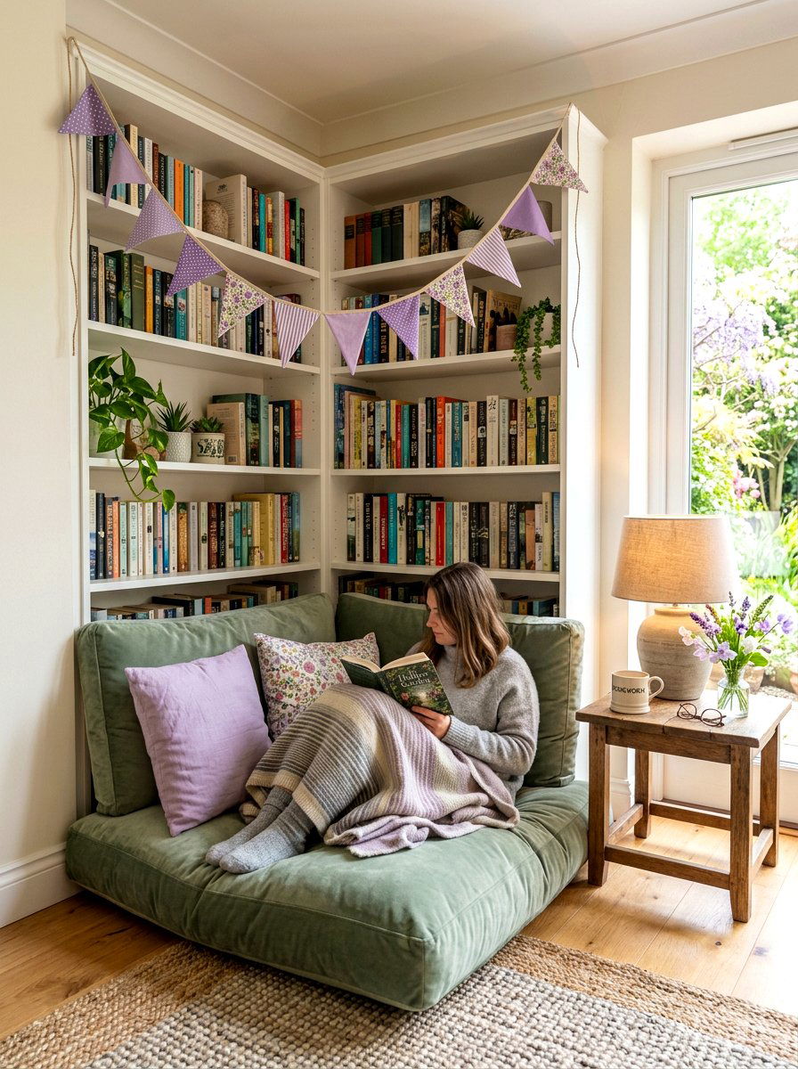 Reading Nook Wall Bunting - 25 Spring Fabric Bunting Ideas