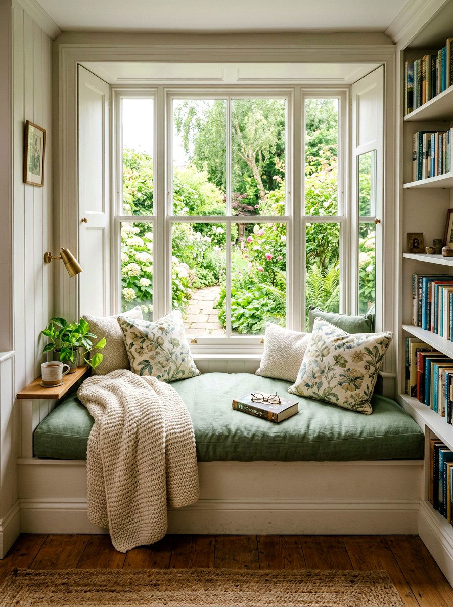 Reading Nook Window Seat - 25 Spring Model Home Decor Ideas