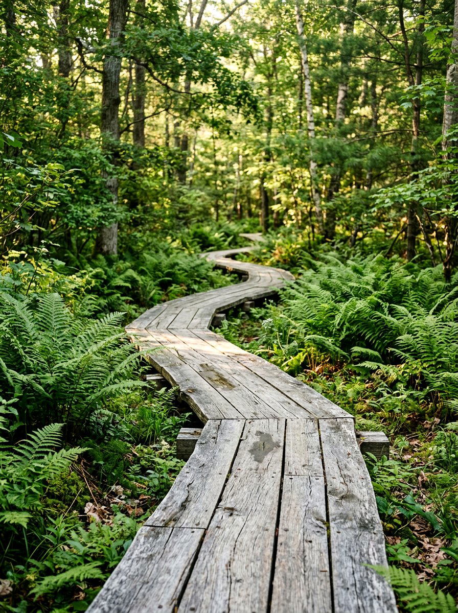Reclaimed Wood Boardwalk - 25 Spring Garden Pathway Decor Ideas