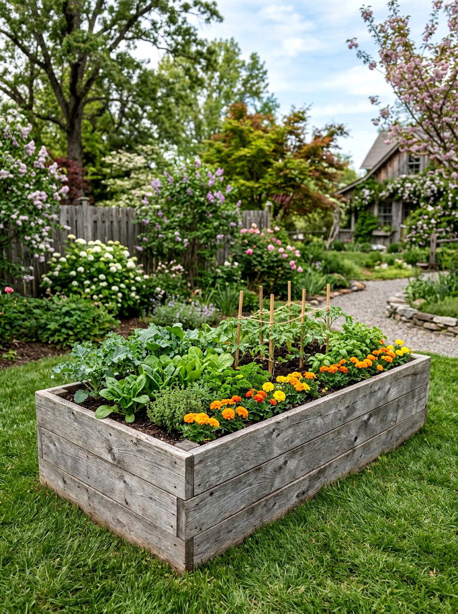 Reclaimed Wood Garden Box - 25 Spring Wooden Planter Ideas