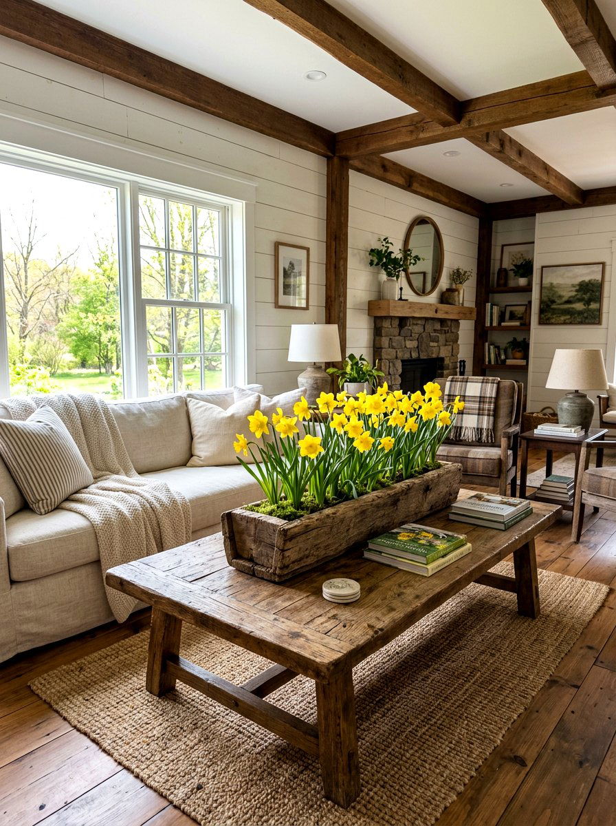 Reclaimed Wood Planter - 25 Spring Living Centerpiece Ideas