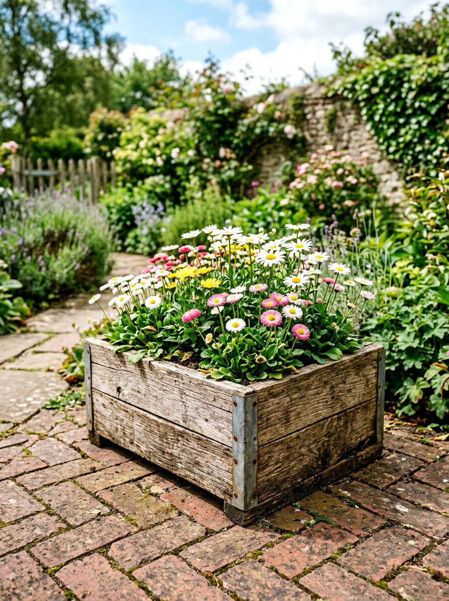 Reclaimed Wood Planter - 25 Spring Garden Nook Decor Ideas