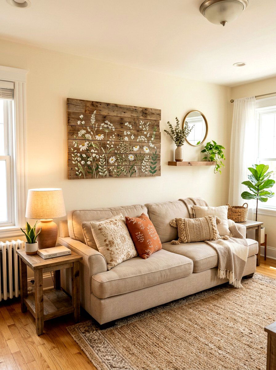 Reclaimed Wood Wall Art - 25 Spring Shabby Chic Decor Ideas