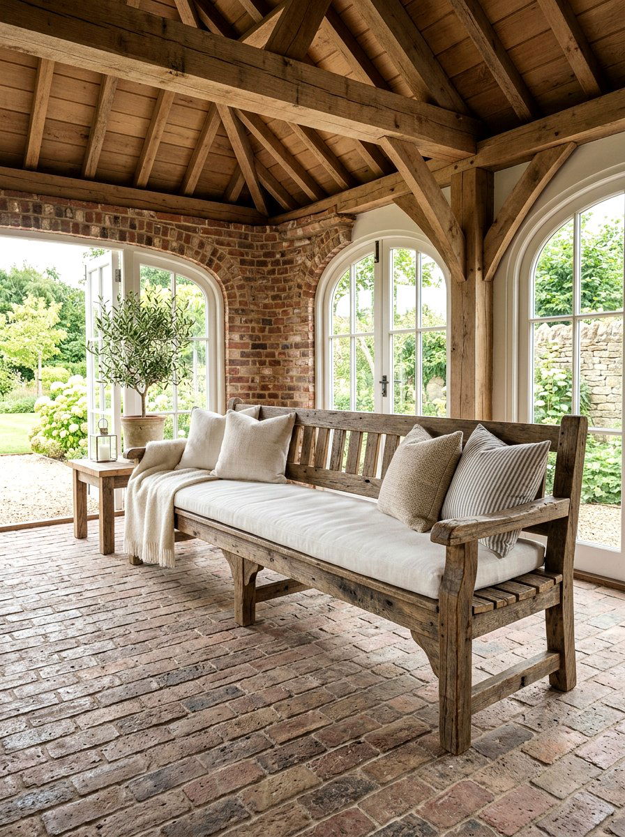 Reclaimed wood benches - 25 Spring Gazebo Decor Ideas