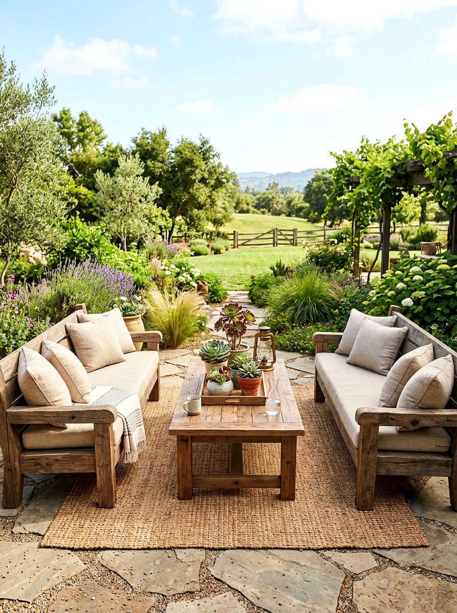 Reclaimed wood outdoor set - 25 Spring Outdoor Furniture Decor Ideas