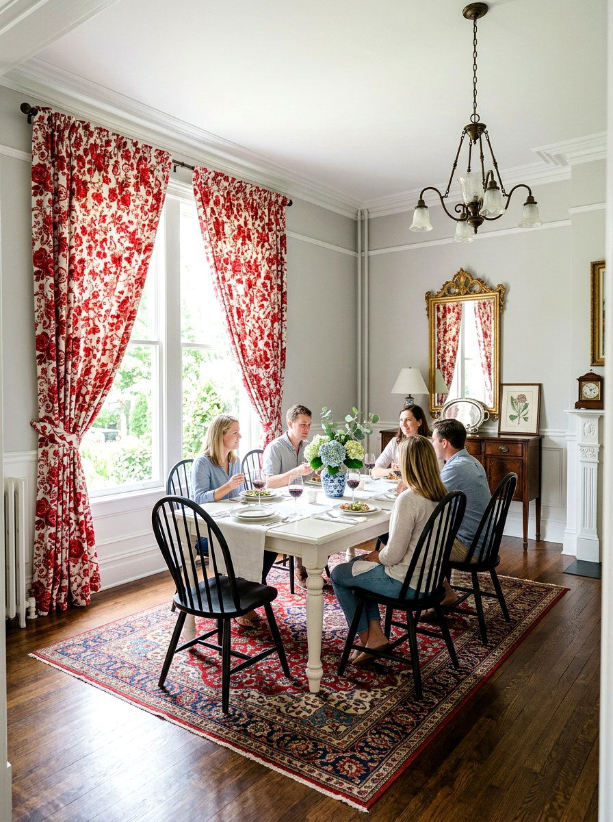 Red And White Chintz Curtains - 25 Spring Chintz Decor Ideas