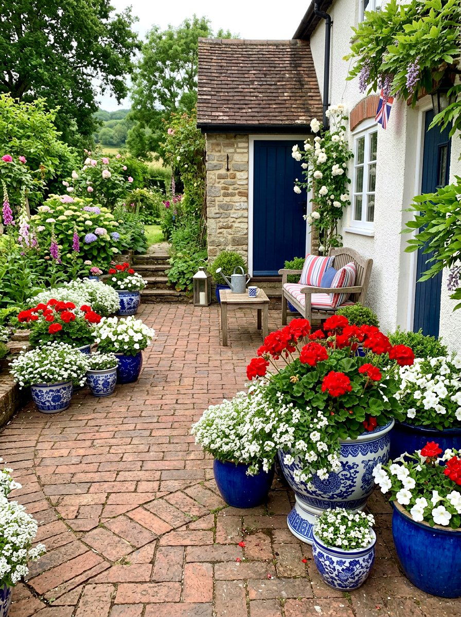 Red Geranium Planters - 25 Spring Potted Plant Ideas