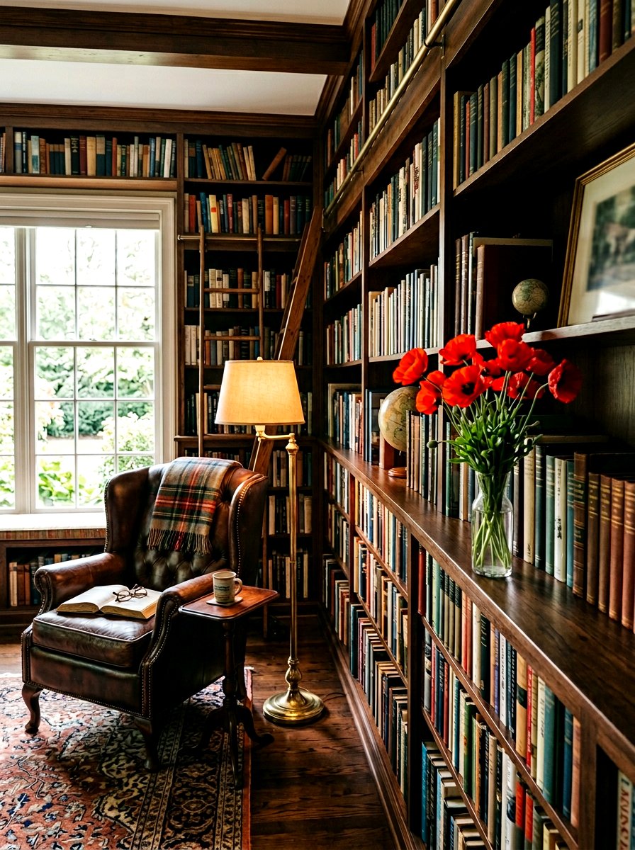 Red poppy shelf display - 25 Spring Fresh Flower Ideas