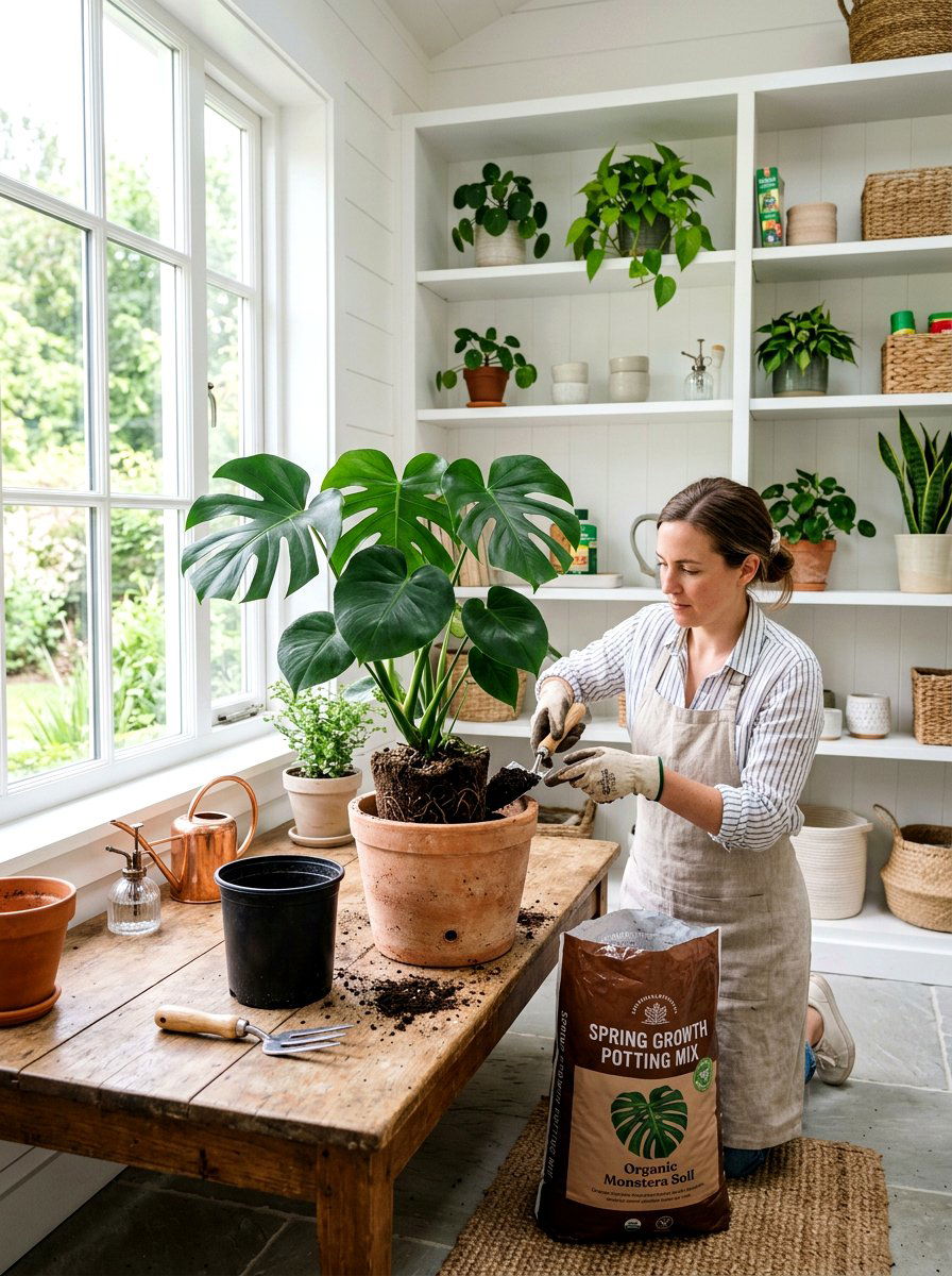 Repotting Monstera For Spring Growth - 25 Spring Monstera Plant Ideas