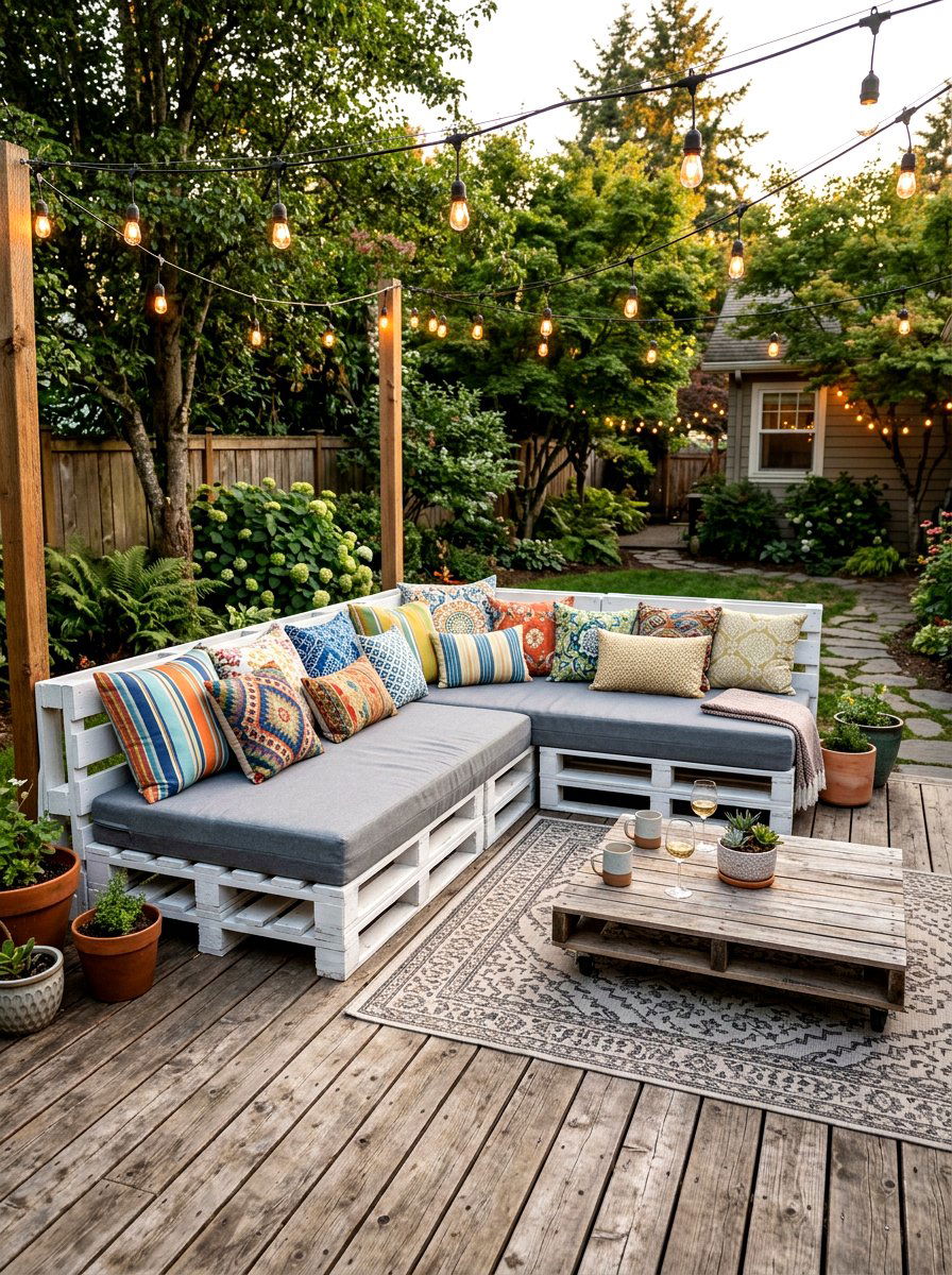 Repurposed Pallet Sofa - 25 Spring Backyard Seating Decor Ideas