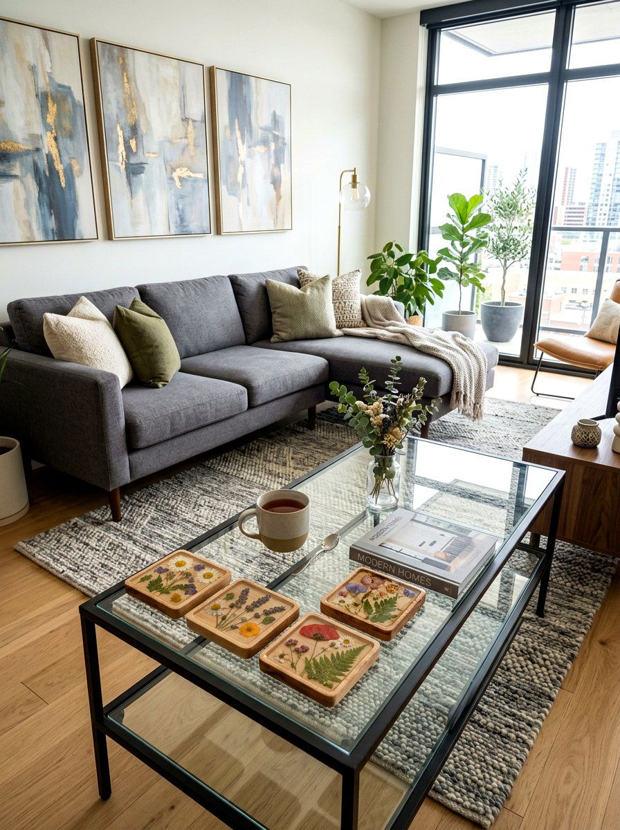 Resin Floral Coasters - 25 Spring Craft Ideas for Adults