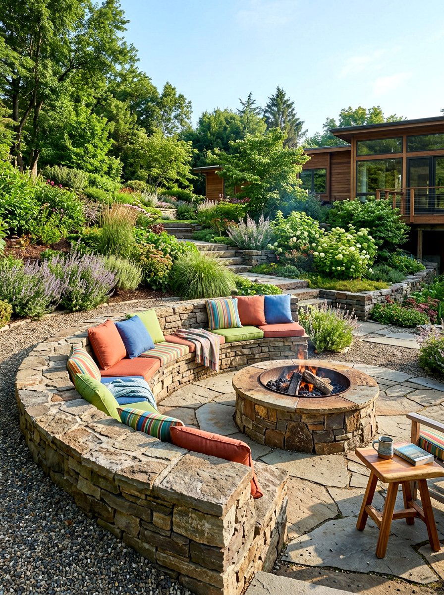 Retaining Wall Fire Pit Seating - 25 Spring Fire Pit Area Decor Ideas