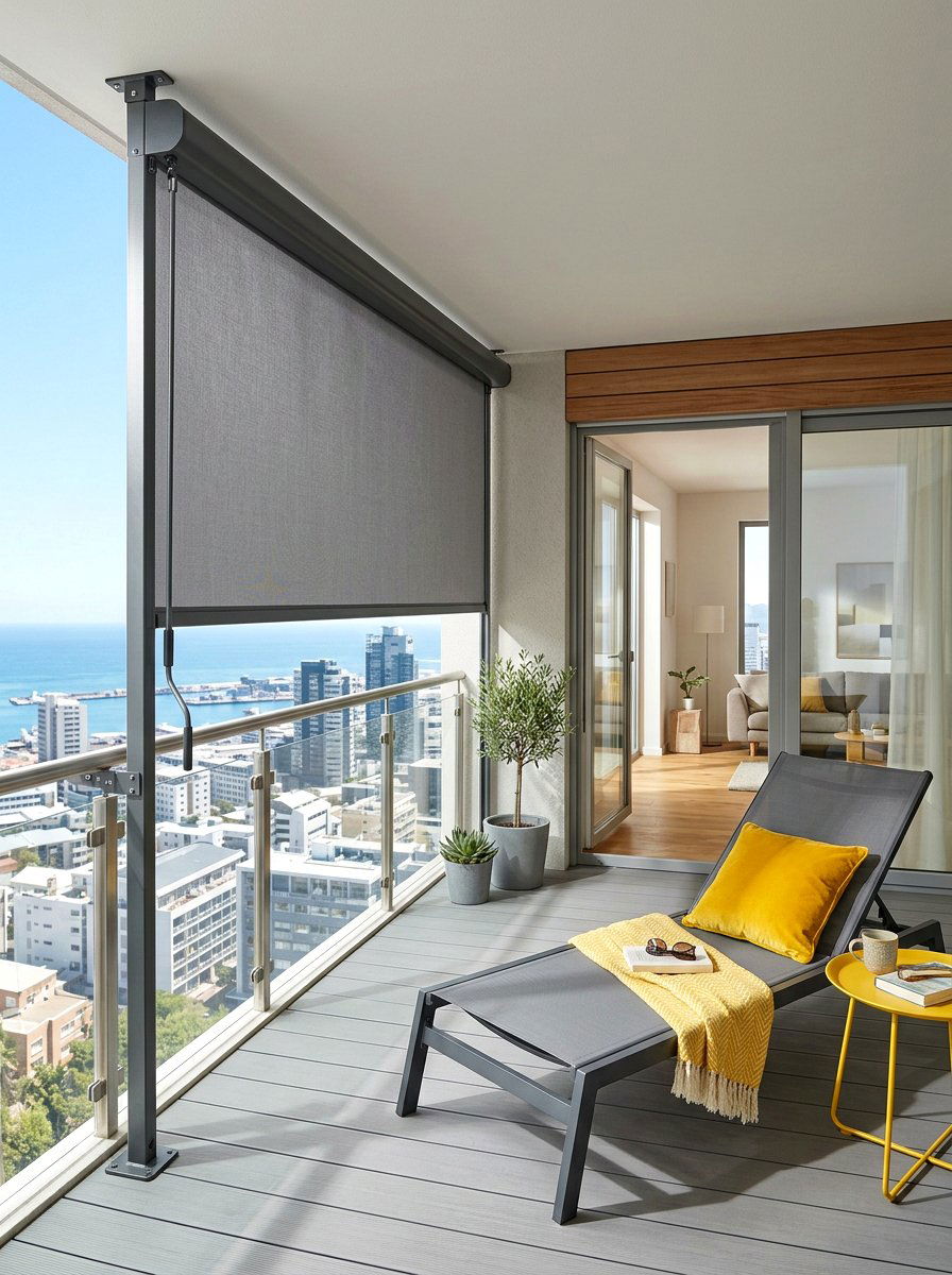 Retractable side awning - 25 Spring Balcony Privacy Screen Ideas