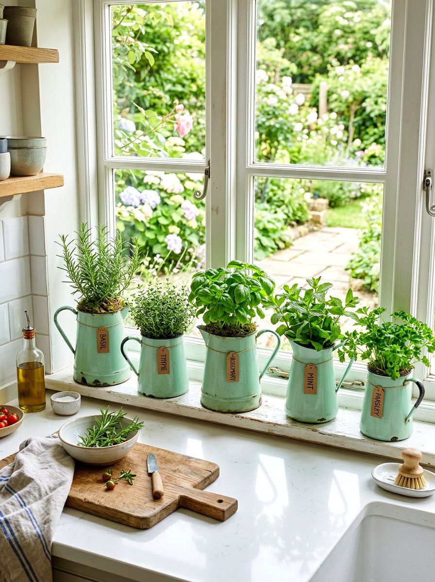 Retro Enamelware Kitchen Garden