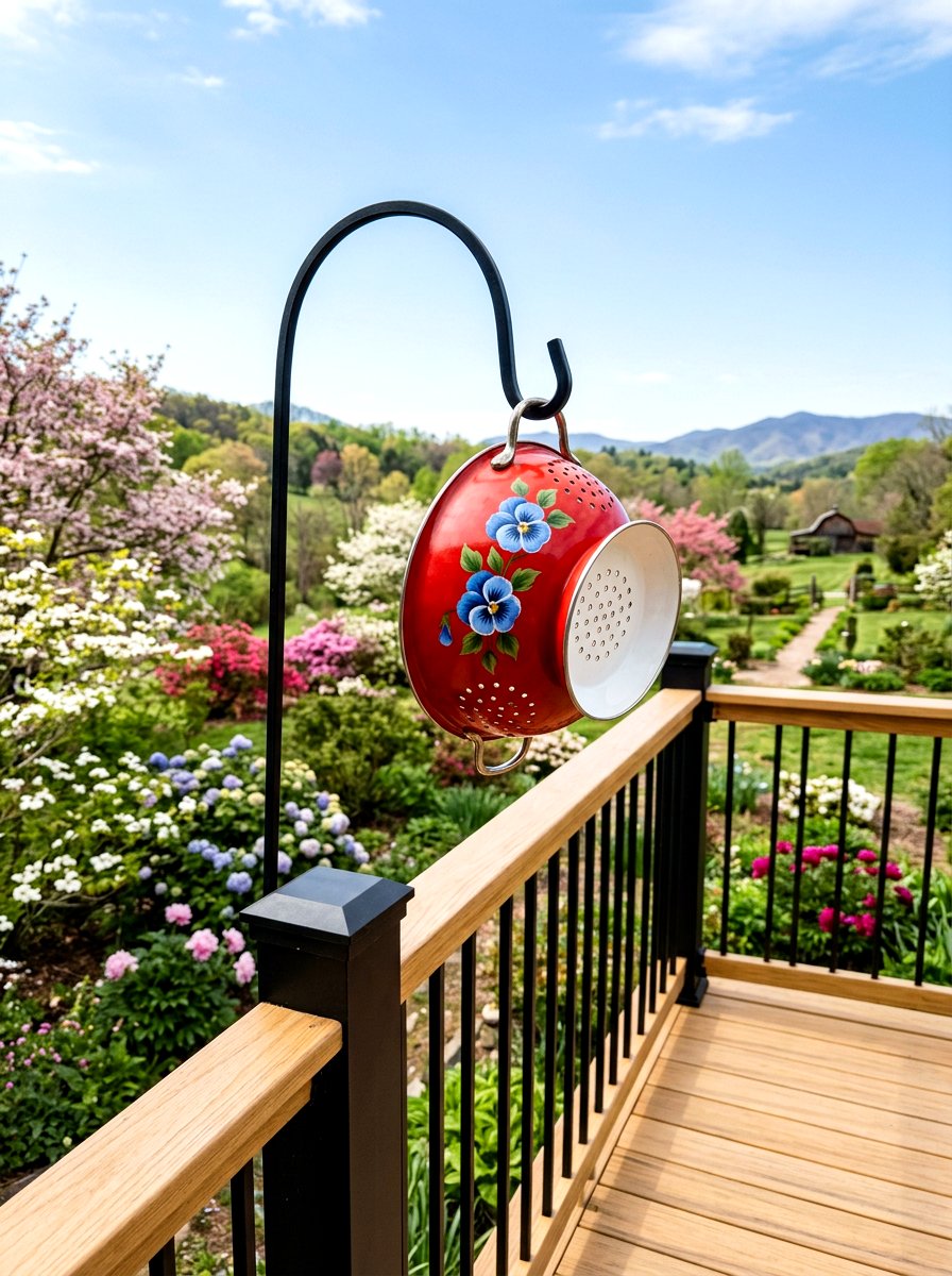 Retro Kitchen Colander - 25 Spring Vintage Planter Ideas