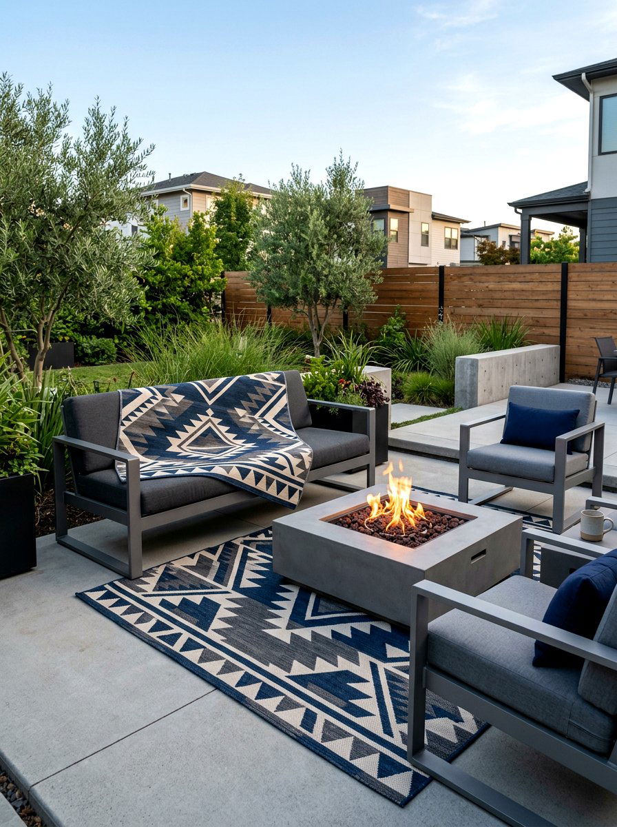 Reversible Geometric Outdoor Rug - 25 Spring Outdoor Throw Ideas