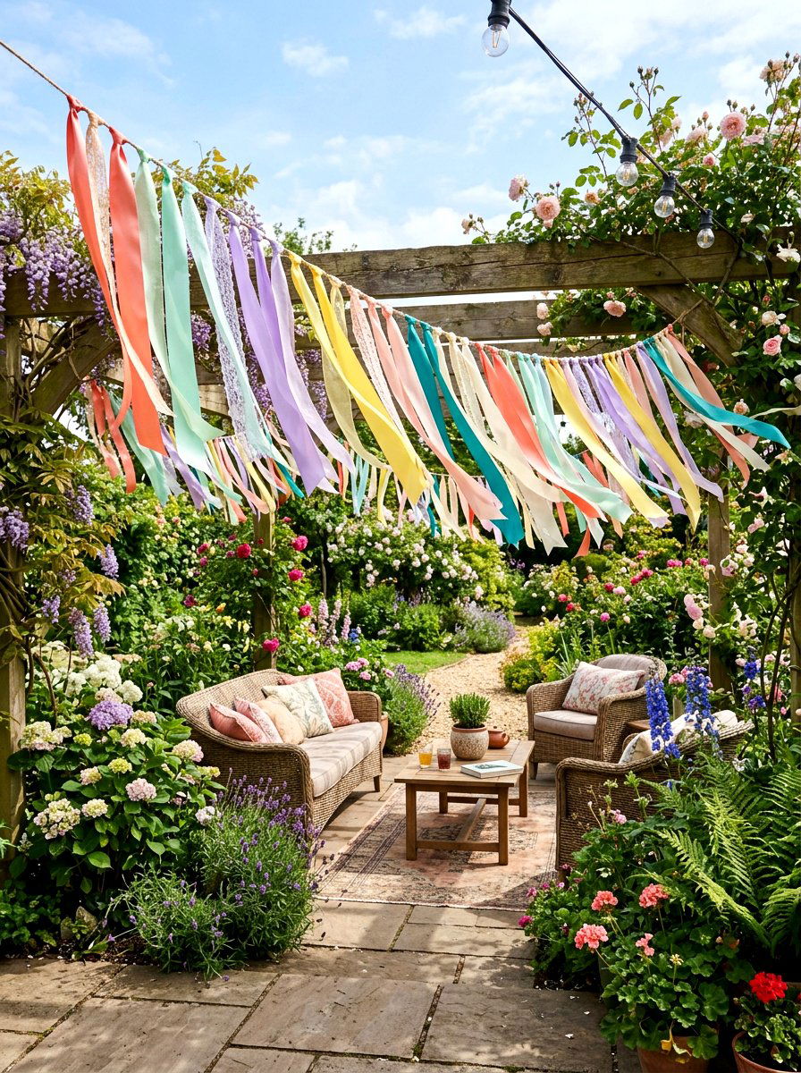 Ribbon Scrap Bunting - 25 Spring Bunting Ideas