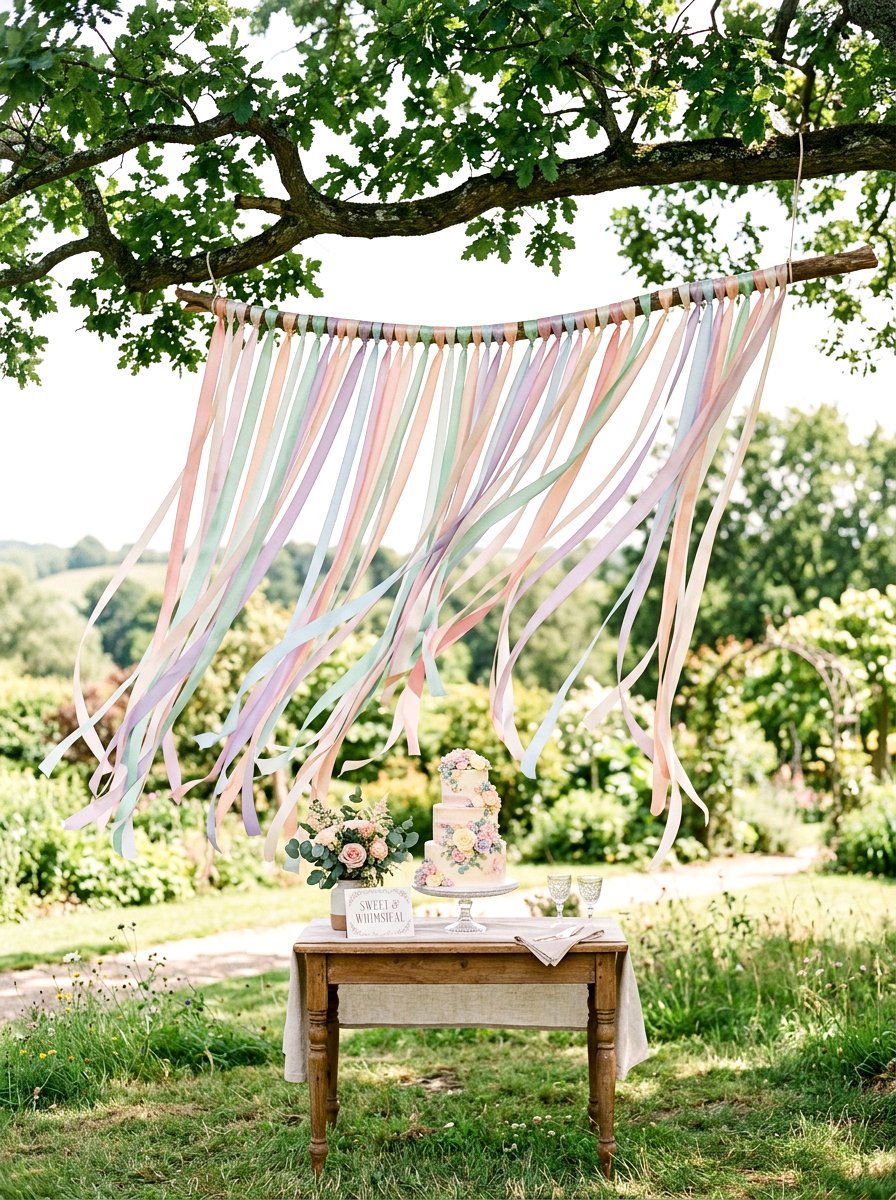 Ribbon Streamer Backdrop - 25 Spring Outdoor Party Decor Ideas